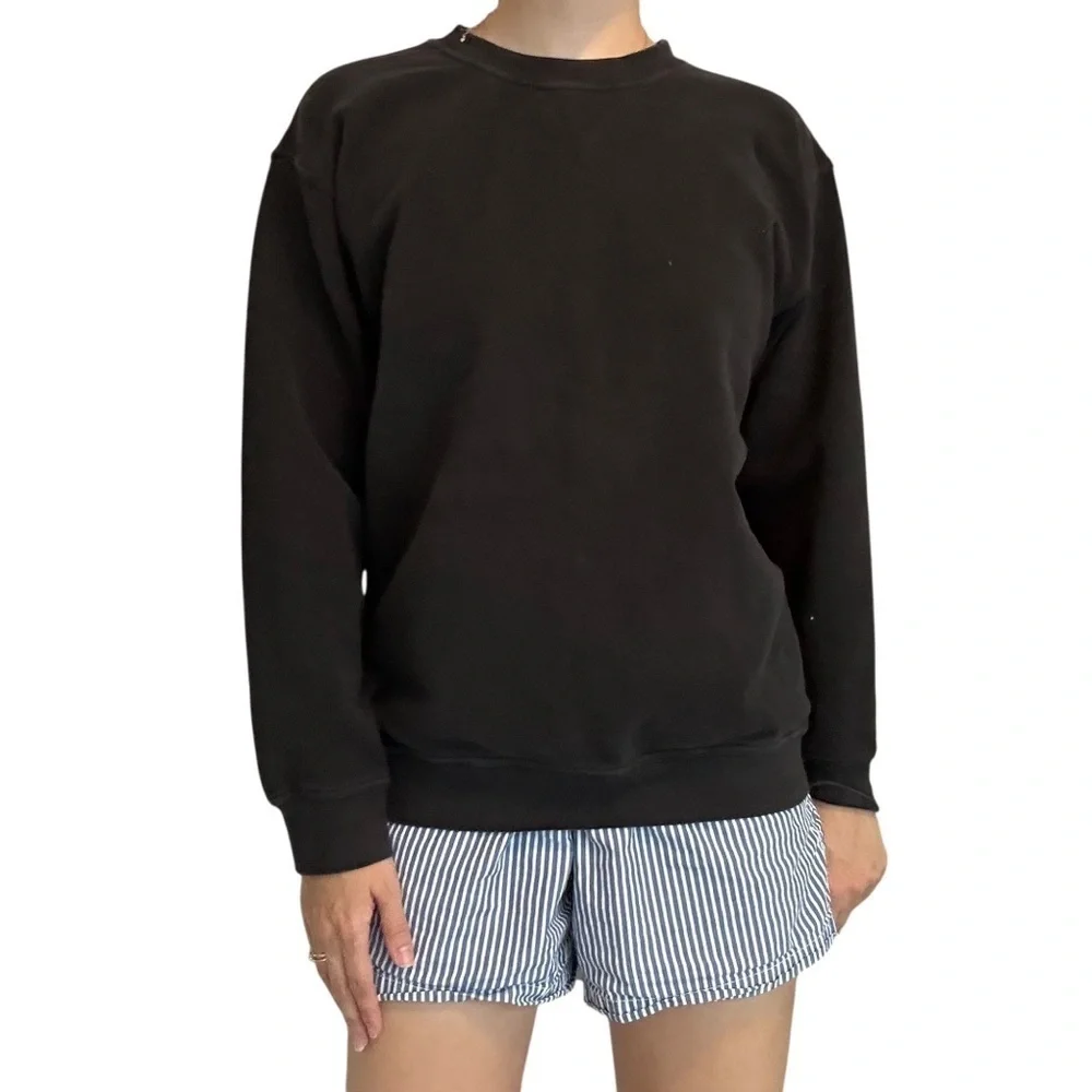 Lululemon Sweatshirt Black Crew Fleece All Yours Long Sleeve Size Extra Small